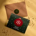 Style D - Happy Christmas Card, Envelope And Sticker