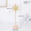 Golden snowflake metal ornament on wooden base large size decorative home art piece - Snowflake Large