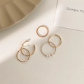 Five-piece set of gold-toned minimalist rings featuring a pearl-accented band - Five-Piece Set / Gold 5-Piece Set