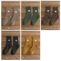 5-pack thick thermal crew socks in earth tones with daisy embroidery details - One Size / Women's Daisy Style Group A