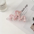 M-vormige haarklem van azijnzuur met roze marmeren textuur voor elegant haarstyling - 8.8cm / Bloemen lichtpaars