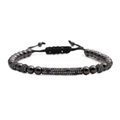 Pulsera ajustable de ojo turco con cilindro de circonitas y cuentas de metal negro - Color gunmetal