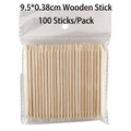 Pack of 100 natural orange wood sticks for nail art, double-sided 9.5cm manicure tools - 9.5cm Wood Stick (100 Pcs/Pack)