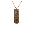 Collana con ciondolo rettangolare dorato con micro zirconi e motivi a stella a croce - Ciondolo a Croce con Catena a Scatola Dorata