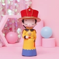 Cute Q-version figurine in yellow royal robe and red official hat on blue base - Deep Blue Emperor
