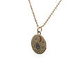 Goldene Halskette mit bunten Zirkon-Sternen und Mond auf einem runden Anhänger - Goldene O-Kette Mit Buntem Zirkonia-Anhänger