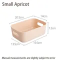 Small apricot plastic storage box with handles for desktop organizing and cosmetics - Small / Small Apricot