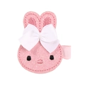 Pink sequin rabbit hair clip with white bow for kids and toddlers sweet hair accessory - Pink Little Rabbit