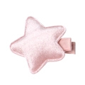 Pink velvet star-shaped hair clip for girls with a soft fabric covered safety grip - Pink Velvet Star