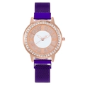 Orologio al quarzo da donna con cinturino magnetico viola e quadrante con diamanti - Viola