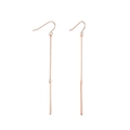 Orecchini a catena lunga minimalisti in oro rosa con barre verticali sottili - Oro rosa