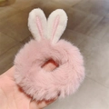 Elastico per capelli rosa in peluche con orecchie di coniglio 3D, accessorio morbido - Orecchie da Coniglio Donut-Rosa