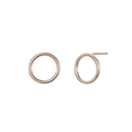 Pendientes de botón circulares minimalistas en acero inoxidable 316L bañado en oro - Oro rosa
