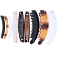 Nine-piece banana hair clip set in black and amber colors on a white background - Banana Clip 9 Pcs Set (90g)