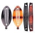Lot de quatre barrettes bananes élégantes en noir et écaille pour femmes - Lot 6 (40g)