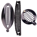 Lot de pinces à cheveux banane noires classiques avec plusieurs vues pour un style élégant - Lot 9 (25g)