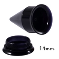 14mm black acrylic ear expander set with tapered spike and screw-fit tunnel - 14mm Set / Black