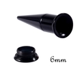 6mm black acrylic taper and spiral ear stretching kit with polished finish - 6mm Set / Black