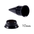 Black acrylic 10mm ear stretching taper and threaded plug tunnel 2-in-1 jewelry set - 10mm Set / Black