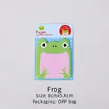 Cute green frog shaped cartoon sticky notes with pink writing space and grid card - Frog