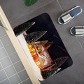 Christmas flannel doormat featuring a cozy winter cabin night snow scene for home decor - 40x60cm / Style 2-Winter Night Cabin