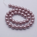 Pink purple round glass pearls 8-10mm strands for DIY jewelry making and craft projects - 4mm Straight Hole/Approx 100pcs Per Strand / 352 Purple
