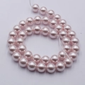 Lustrous pale pink round glass pearl beads arranged in a double spiral for DIY jewelry - 4mm Straight Hole/Approx 100pcs Per Strand / Girl Pink
