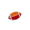 Spilla smaltata pallone da rugby cartone animato arancione e rosso per borse e baveri - Stile Rugby (C1786-1)