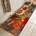 Tappeto passatoia natalizio in flanella con calze e candele per cucina e casa - 40x60cm / Calza di Natale Marrone Caldo