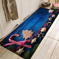 Zerbino natalizio in flanella assorbente con motivo festivo per cucina e corridoio - 40x60cm / Legno Blu Scuro di Natale