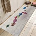 Festive Christmas flannel floor mat with ornaments pattern in a warm kitchen setting - 40x60cm / Style 3