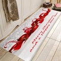 Merry Christmas festive red flannel floor mat with candy canes and ornaments - 40x60cm / Style 4