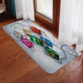 Christmas flannel absorbent door mat with colorful gift box print on wood floor - 40x60cm / Style 2-Festive Colorful Gift Boxes