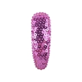 Pink sequined teardrop hair clip with lace detail and shimmering metallic finish - Sakura Pink