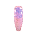 Detailed view of pink sequin drop-shaped BB hair clip with delicate beaded edges - Rose Red
