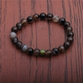 8mm beads mood bracelet with temperature sensitive color changing stone on wood background - Dark Red Agate