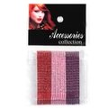 Glitter wave hair clips set in red pink and purple colors on a display card - S199-5 [5.1cm 24Pcs Set - Glitter Red/Pink/Purple]