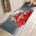 Absorberende flanellen kerstloper met rode vrachtwagen voor de keuken of in de entreehal - 40x60cm / Rode Vrachtwagen Kerst