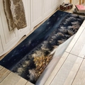 Kerst flanellen absorberende mat met bosontwerp op een lichte houten vloer - 40x60cm / Sterrenbos Kerstboom