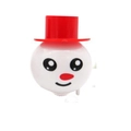 Giocattolo pupazzo di neve a carica con cappello rosso e viso sorridente - Palla pupazzo di neve con cilindro rosso
