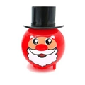 Giocattolo a molla Babbo Natale con corpo rosso sferico e cappello a cilindro per Natale - Palla Babbo Natale stile clown con cilindro