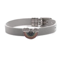 Silver mesh stainless steel watch strap bracelet featuring a colorful rainbow charm - Steel Rainbow