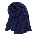 Hijab premium bleu marine en coton jersey pour femmes avec tissu extensible doux - Bleu marine