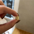 Pendentif cube doré avec lettre H en zircons sertis pour création de bijoux DIY - Lettre H / Doré