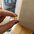 Gold plated cube charm with micro-pave zircon letter V for DIY jewelry making - Letter V / Gold