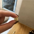 Gold-plated cube bead with zircon-encrusted letter X for DIY necklaces and jewelry - Letter X / Gold
