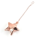 Star-shaped stainless steel tea infuser with mesh holes in rose gold finish - Rose Gold