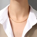 1.3mm textured snake bone chain in 18K gold-plated titanium steel necklace - Embossed Snake Chain 40+5cm / Gold