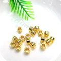 Polished 14k gold-filled spacer beads for DIY jewelry making on white background - 5*7mm/18K Gold Color