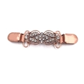 Clip vintage per cardigan in oro rosa con strass scintillanti per scialli e maglioni - 20. Quattro Foglie Rame Rosso